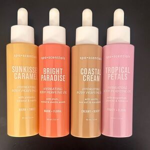 Viral: Spa Scentials Perfumed Body Oils Set of 4 pistachio Carmel vanilla plum